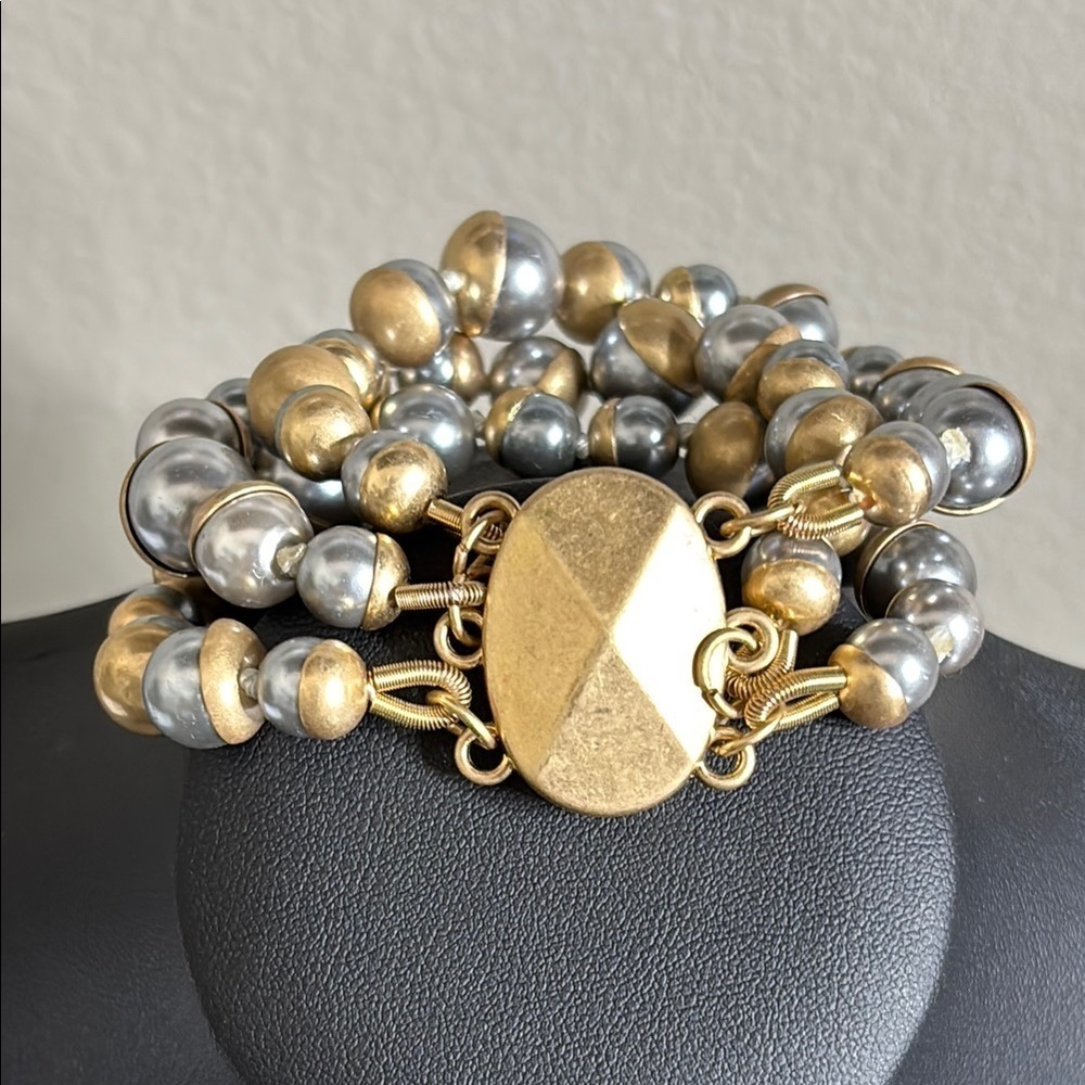 Saachi Scarlett Beaded Layered Wrap Bracelet Powerful Magnet Closure Beaded​​